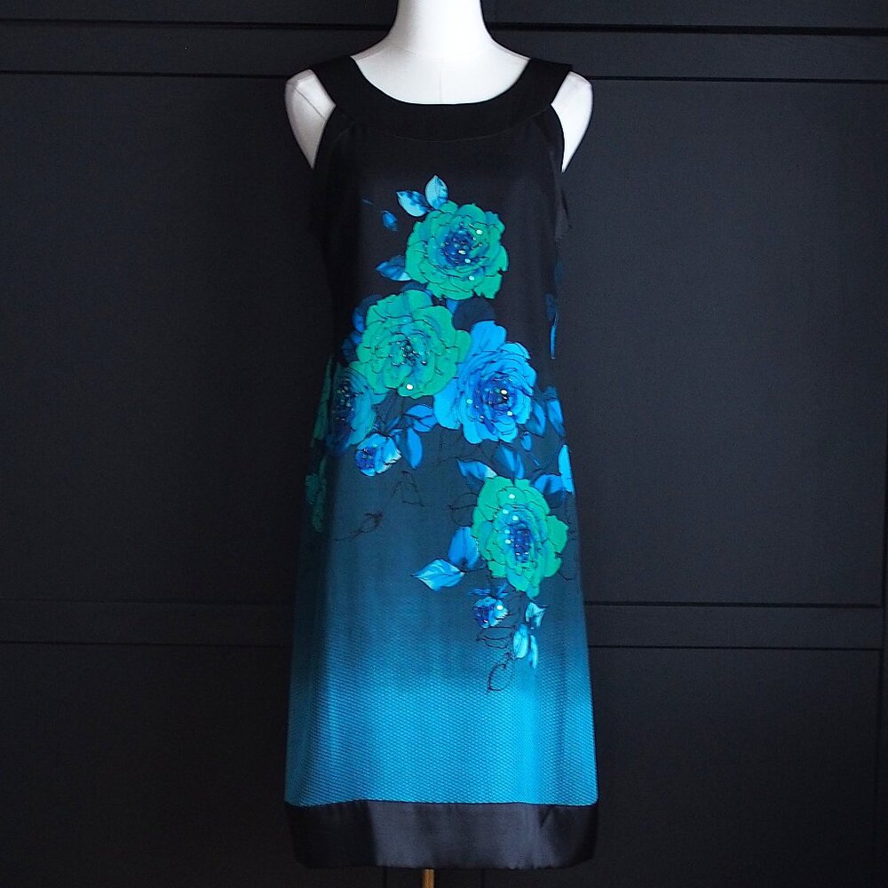 Signature by Robbie Bee | Silk Sleeveless Chiffon Floral Shift Dress